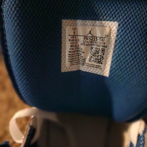 Nike Air Jordan 1 Size 9 Mid SE White/Sail/Industrial Blue FN5215 141 Men New - Picture 6 of 11